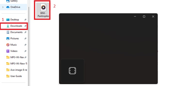 locate and play the downloaded file